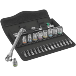 Wera 8100 SA 7 Zyklop Metal – Σετ καστάνιας 1/4" με διαμπερές τετράγων