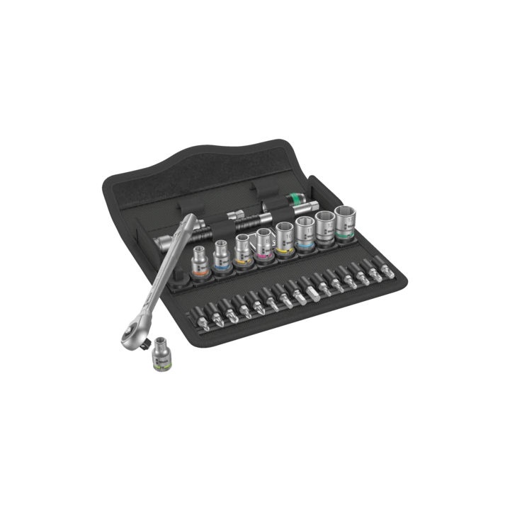 Wera 8100 SA 7 Zyklop Metal – Σετ καστάνιας 1/4" με διαμπερές τετράγων