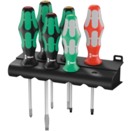 Wera 334/368/6 – Σετ κατσαβιδιών Kraftform (ίσια, PH, τετράγωνο) με βά
