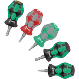 Wera Stubby Set 3 – Σετ κοντών κατσαβιδιών (ίσιο/PH/τετράγωνο) 5 τεμ.