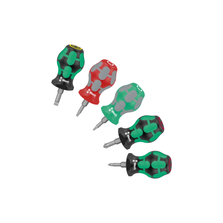 Wera Stubby Set 3 – Σετ κοντών κατσαβιδιών (ίσιο/PH/τετράγωνο) 5 τεμ.