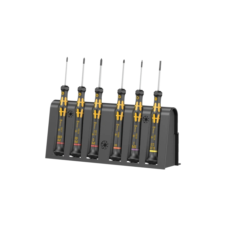 Wera 1550/6 ESD – Σετ κατσαβιδιών ακριβείας ESD Kraftform Micro με βάσ
