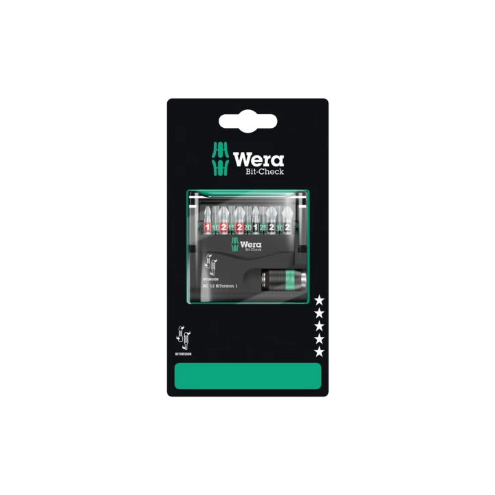 Wera Bit-Check 12 BiTorsion 1 SB – Σετ μύτες BiTorsion με αντάπτορα 12