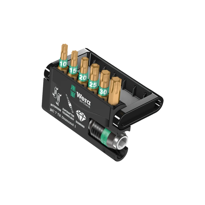 Wera Bit-Check 7 TX Diamond 1 – Σετ μύτες TORX με επικάλυψη διαμαντιού