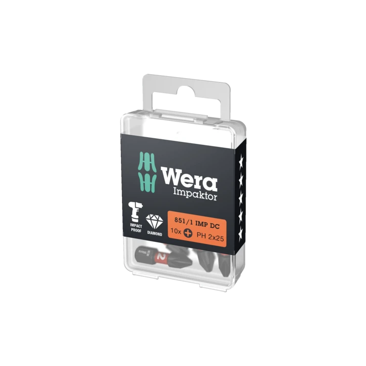 Wera 851/1 IMP DC PH 1 x 25 mm – Μύτες Impaktor Phillips για παλμικά,