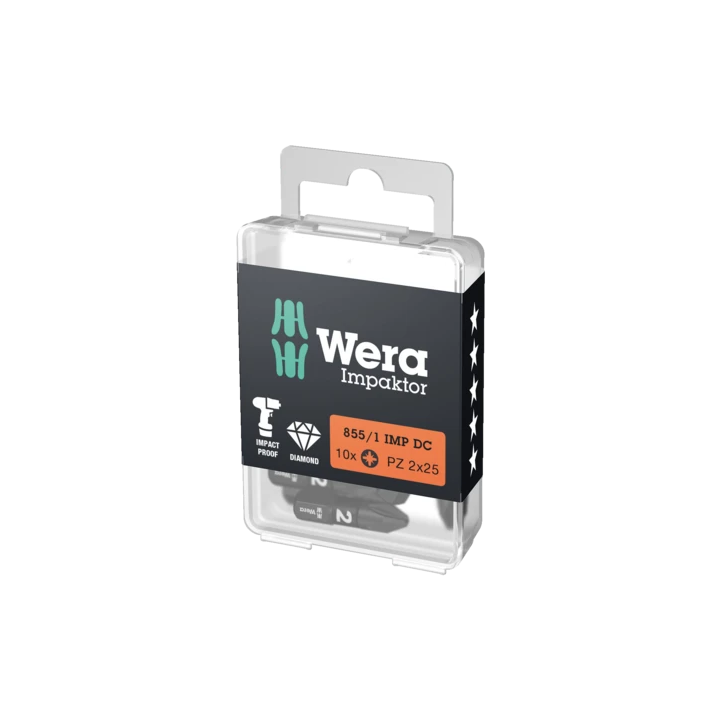 Wera 855/1 IMP DC PZ 1 x 25 mm – Μύτες Impaktor Pozidriv για παλμικά,