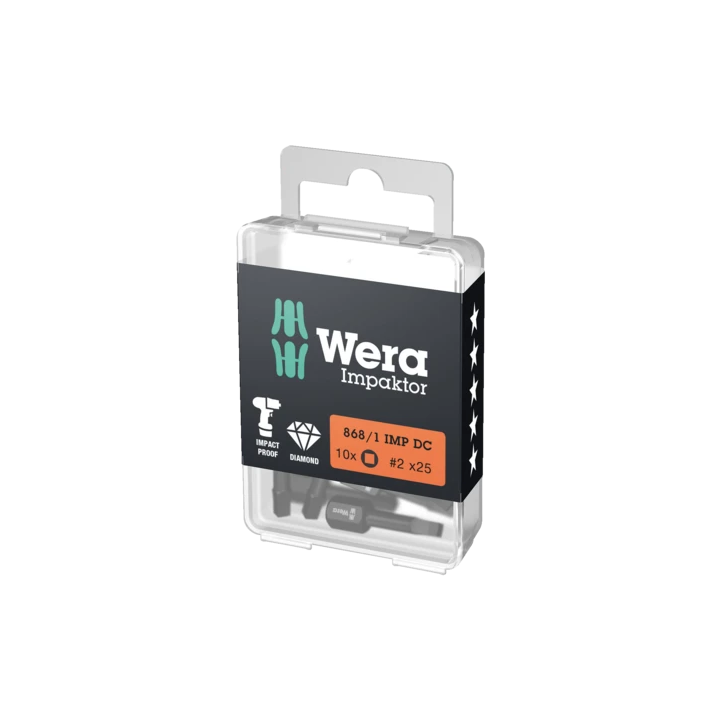 Wera 868/1 IMP DC # 2 x 25 mm – Μύτες Impaktor εσωτερικού τετραγώνου γ