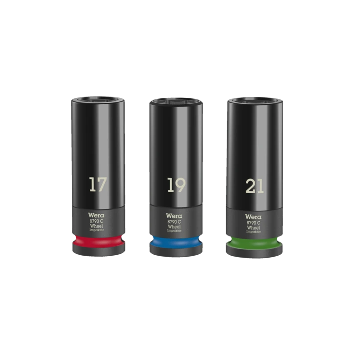 Wera Wheel Impaktor C Set 1 – Σετ καρυδάκια τροχών Impaktor 1/2" 17/19