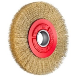 S.I.T. Συρματόβουρτσα δίδυμου τροχού CE4253 Ø250×32 mm, οπή 38 mm με μειωτικούς δακτυλίους, ατσάλι επιχαλκωμένο 0,30 mm